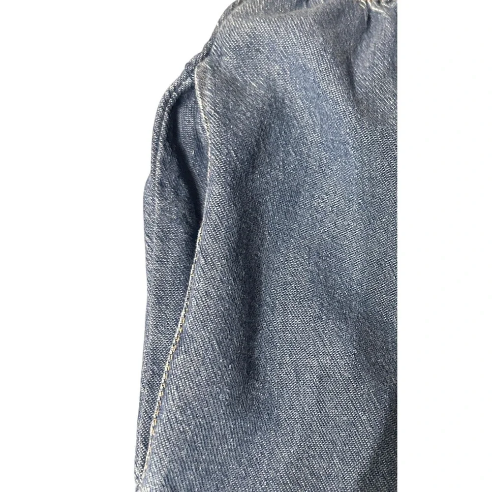 1990s Better Than Basic Denim Medium Maxi Skirt  Blue Modest Side Slit‎ Pockets